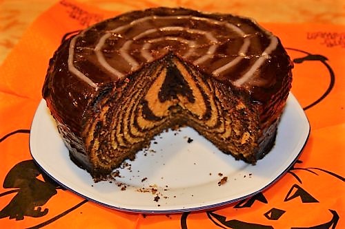 gateau zebre orange chocolat - votre dieteticienne - valerie coureau